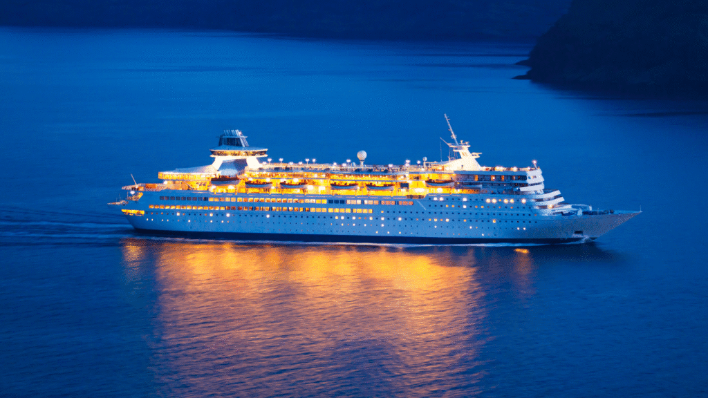 Navio de cruzeiro em roteiros marítimos na Europa